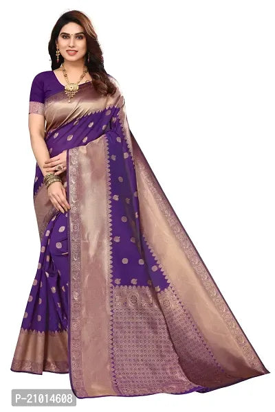 Beautiful Banarasi Silk Woven Design Saree with Blouse Piece For Women