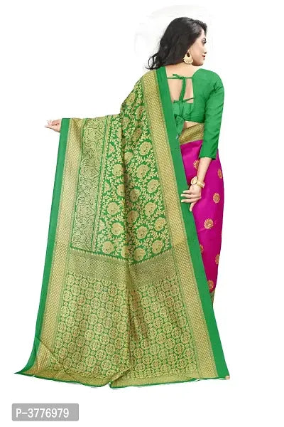 Women Beautiful Multicolored Mysore Silk Saree with Blouse piece