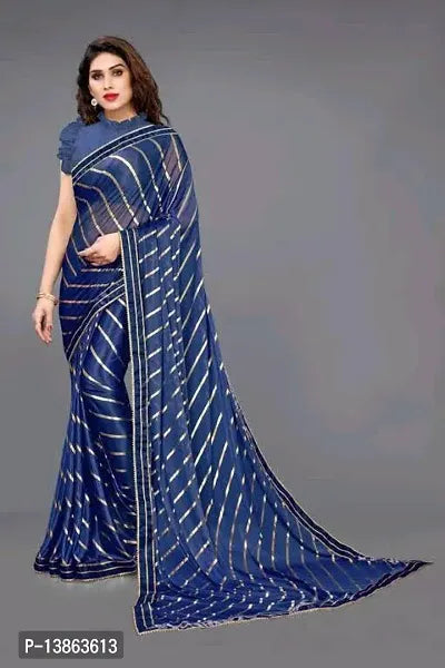 New Art silk Saree With Leriya Foil Print And Blouse