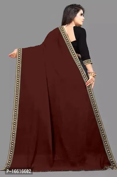 Soft Silk Black Square Lace Saree with Blouse Piece