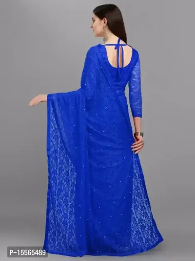 Stylish Fancy Russel Net Embellished Saree With Blouse Piece For Women