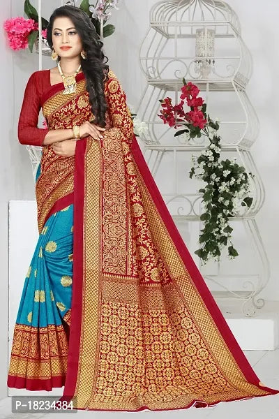 Stylish Art Silk Saree with Blouse piece For Women