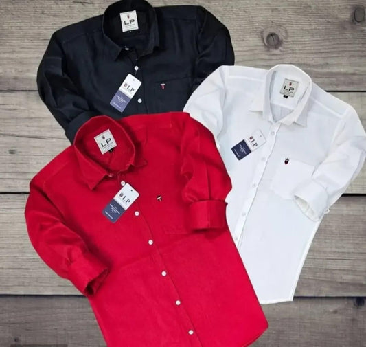 Men's Cotton Solid Casual Shirt Combo of 3