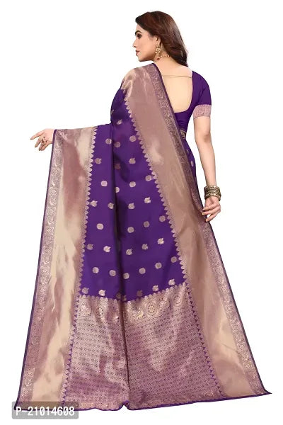 Beautiful Banarasi Silk Woven Design Saree with Blouse Piece For Women