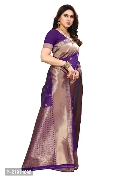 Beautiful Banarasi Silk Woven Design Saree with Blouse Piece For Women